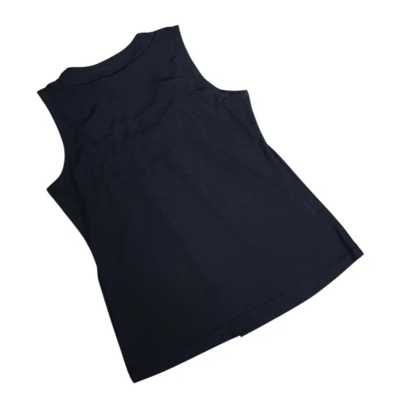 Vintage Petite Sophisticate Sleeeveless Career Blouse Size Small Black Buttons. - Picture 2 of 6